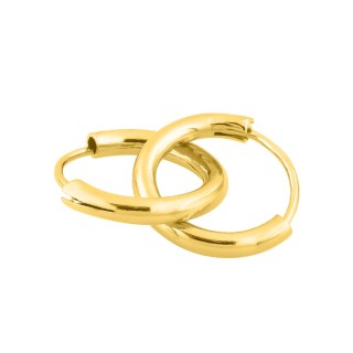 Pendientes de aro bañado en oro 14mm hilo 2mm