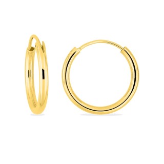 Brincos de argola banhados a ouro 18mm fio 2mm