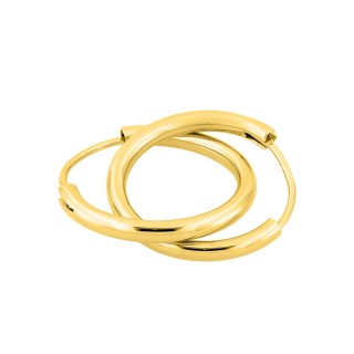 Pendientes de aro bañado en oro 18mm hilo 2mm