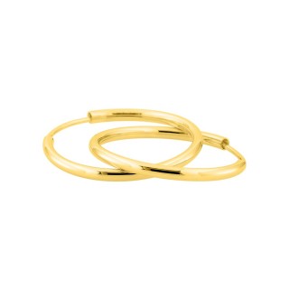 Pendientes de aro bañado en oro 25mm hilo 2mm