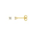 Pendientes en oro amarillo 18K y diamantes 0,10 ct engastados con garras