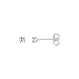 Pendientes en oro blanco 18K y diamantes 0,10 ct engastados con garras
