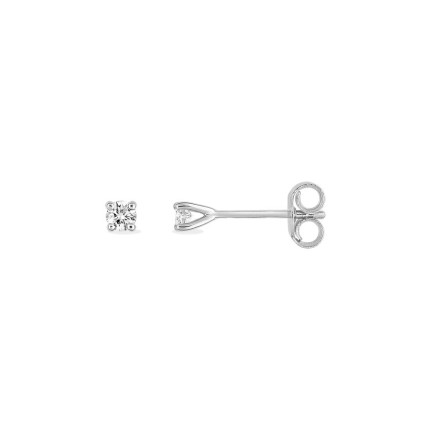 Brincos em ouro branco de 18K e diamantes de 0,10 ct engastados em garras