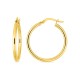Brincos de argola em ouro amarelo de 18K diâmetro 20 mm fio 2 mm