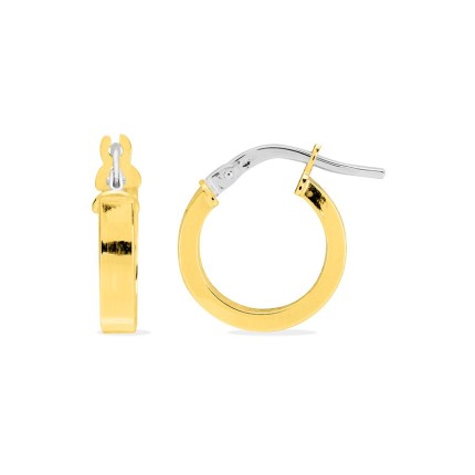 Brincos de argola em ouro amarelo de 18K, diâmetro do fio retangular de 10 mm