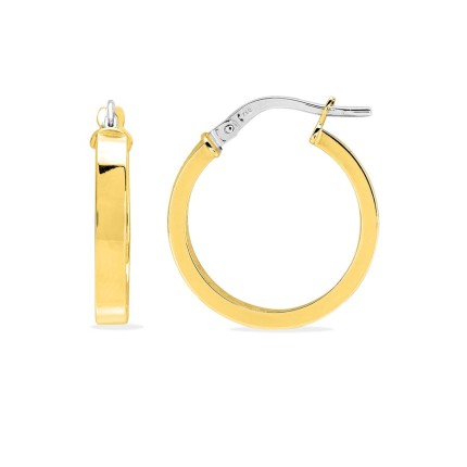 Pendientes de aro oro amarillo 18K diametro 15 mm hilo rectangular