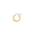 Pendientes de aro oro amarillo 18K diametro 8 mm entorchados