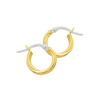 Pendientes de aro oro amarillo 18K diametro 8 mm entorchados
