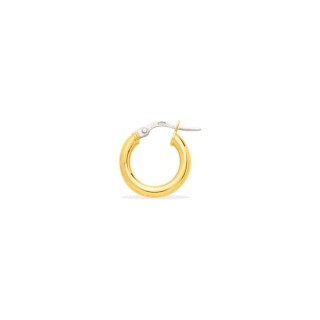 Brincos de argola simples em ouro amarelo 18K diâmetro 10 mm fio 2,5 mm