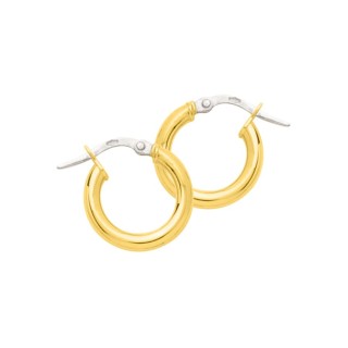 Pendientes de aro lisos oro amarillo 18K diametro 10 mm hilo 2.5mm