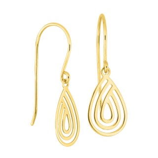 Pendientes fantasia gotas de gancho oro amarillo 9K