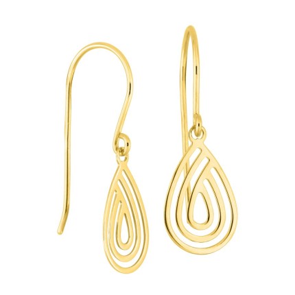 Brincos gotas em ouro amarelo 9K com gancho
