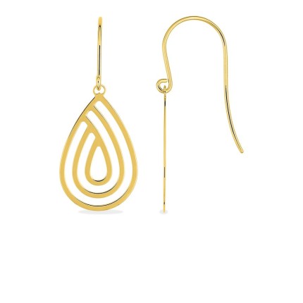 Brincos gotas em ouro amarelo 9K com gancho