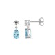 Pendientes en oro blanco 9K con topacio lágrima y circonita
