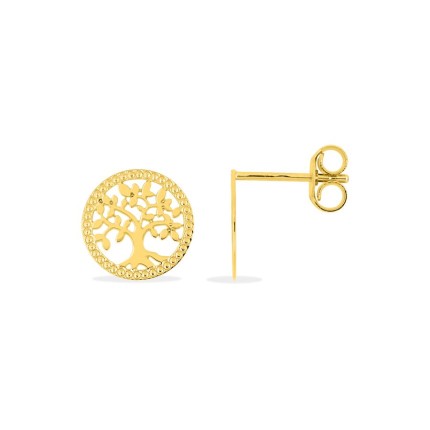 Brincos árvore da vida em ouro amarelo 9k