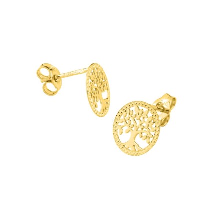 Brincos árvore da vida em ouro amarelo 9k