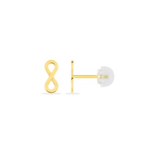 Pendientes oro amarillo 9K diseño infinito