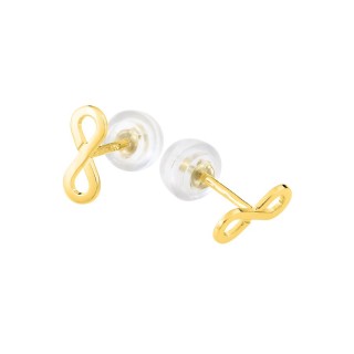 Pendientes oro amarillo 9K diseño infinito