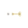 Pendientes oro amarillo 9K con circonita 3 mm engastada en 4 garras