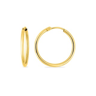 Brincos de argola em ouro amarelo de 18K com 20 mm de diâmetro