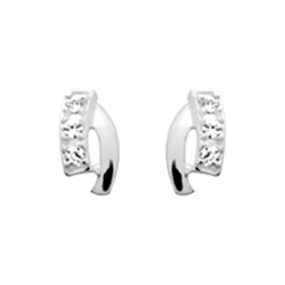 Pendientes fantasia plata rodiada 925 con circonita