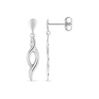 Pendientes largos dobles trenzados de plata 925