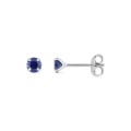 Pendientes de plata 925 rodiada con circonita azul de 4mm