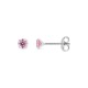 Brincos em prata 925 banhada a ródio com zircónias cor-de-rosa 4mm