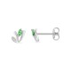 Pendientes de plata 925 de 7mm con circonita y circonita verde