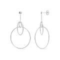 Pendientes largos tres círculos plata 925