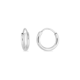 Brincos de argola de 10 mm em prata 925 - Fio 1,5 mm