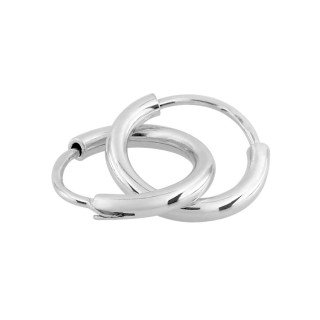 Brincos de argola de 10 mm em prata 925 - Fio 1,5 mm