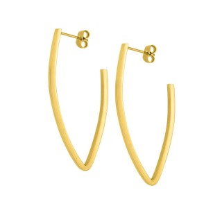 Pendientes de acero dorado en forma de criolla alargada