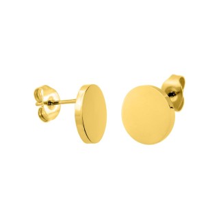 Brincos de círculo em aço dourado 10 mm