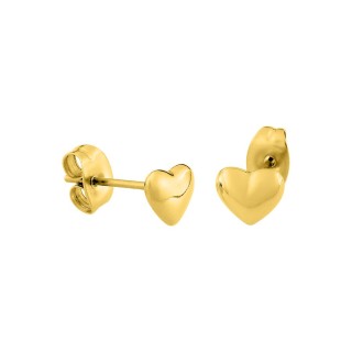 Pendientes corazón acero dorado 7mm