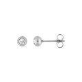Pendientes de acero bola con circonita blanca 5 mm