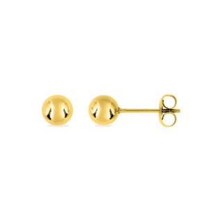 Pendientes bola 6 mm de acero dorado