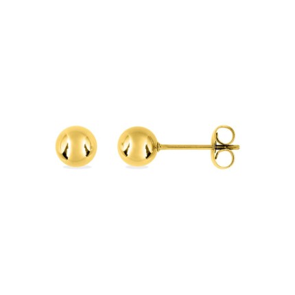 Pendientes bola 6 mm de acero dorado