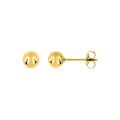 Pendientes bola 6 mm de acero dorado
