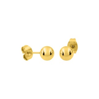 Brincos de bola em aço dourado de 6 mm