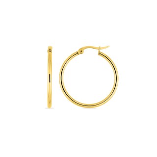 Brincos de argola em aço dourado 30mm