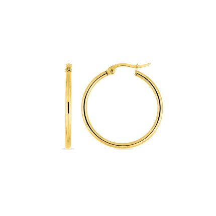 Brincos de argola em aço dourado 30mm
