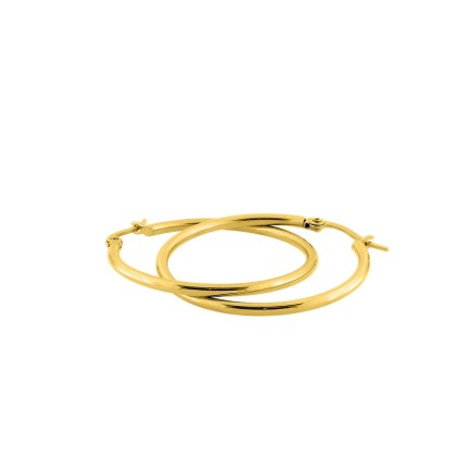 Pendientes de aro 35 mm acero dorado - hilo 2 mm