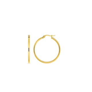 Brincos de argola 35 mm em aço dourado - fio 2 mm