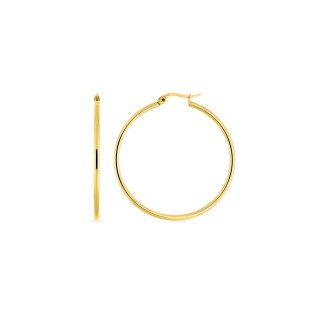 Brincos de argola 45 mm em aço dourado