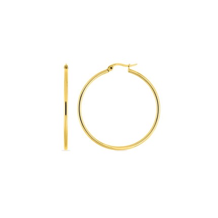 Brincos de argola 45 mm em aço dourado