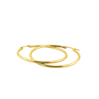 Pendientes de aro 45 mm acero dorado