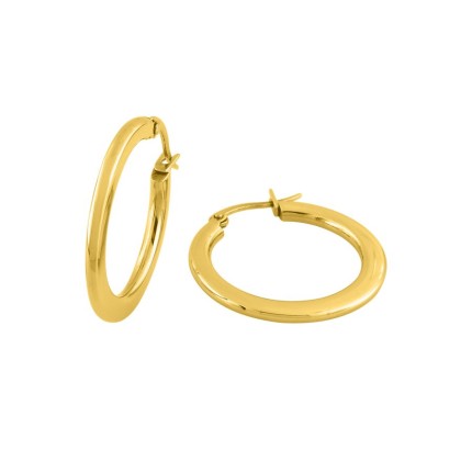 Pendientes de aro de 30 mm en acero dorado