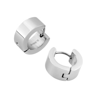 Brincos de argola em aço - diâmetro 13 mm e largura 4 mm
