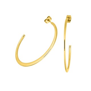 Brincos de meia argola em aço dourado